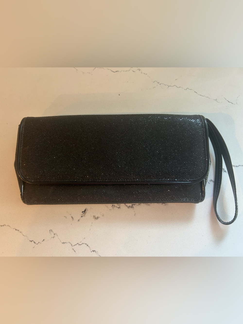Marc by Marc Jacobs Black Glitter Flap Clutch